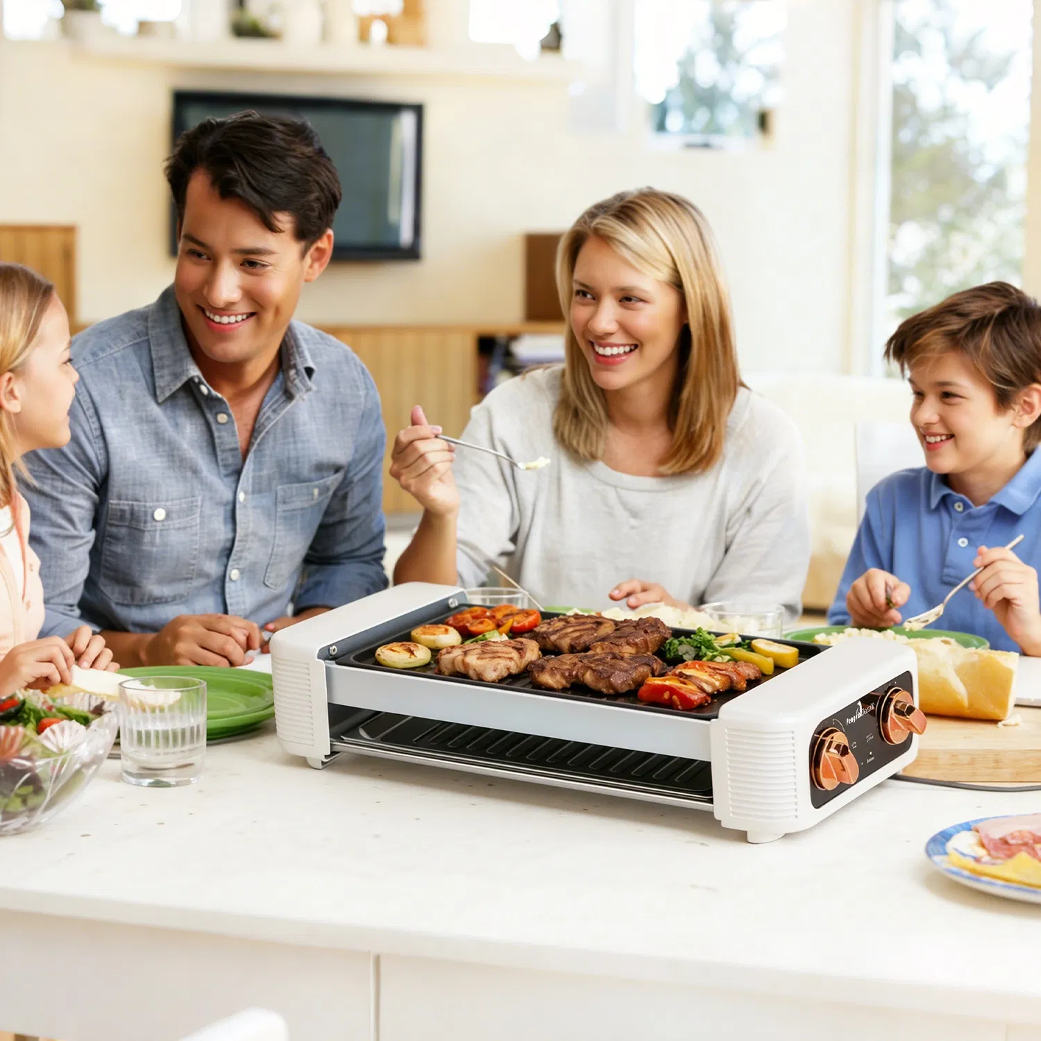 Multifunctional Electric Hot Dog Roller Machine, 3-in-1 Sausage Grill with Non-Stick Griddle, Smokeless BBQ Grill for Home, Dorm, RV, Party, Overheat Protection photo 4