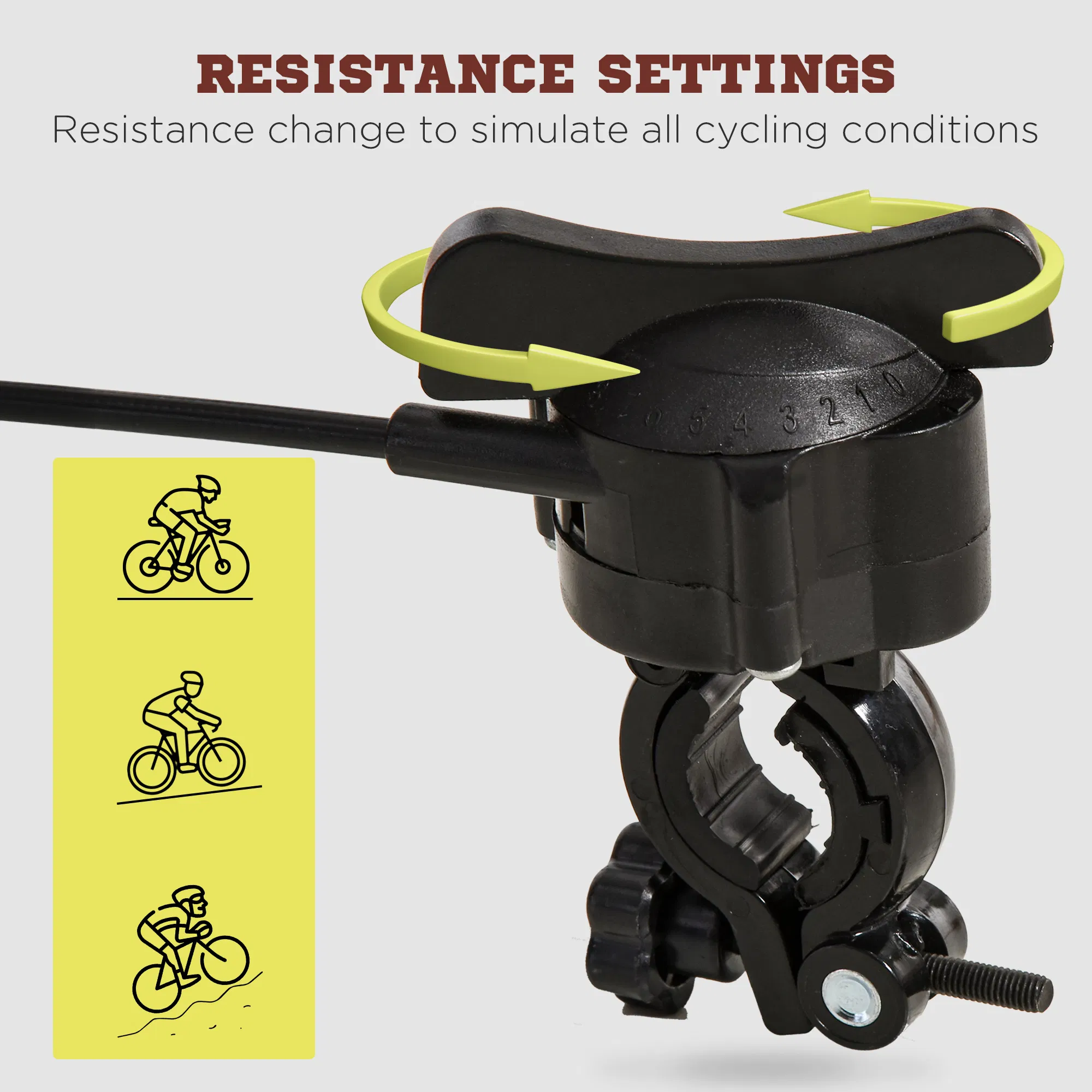 Bike Trainer Magnetic Bicycle Stand Indoor Exerciser w/ Quick Release Skewer, 5 Levels Resistance, Red photo 5