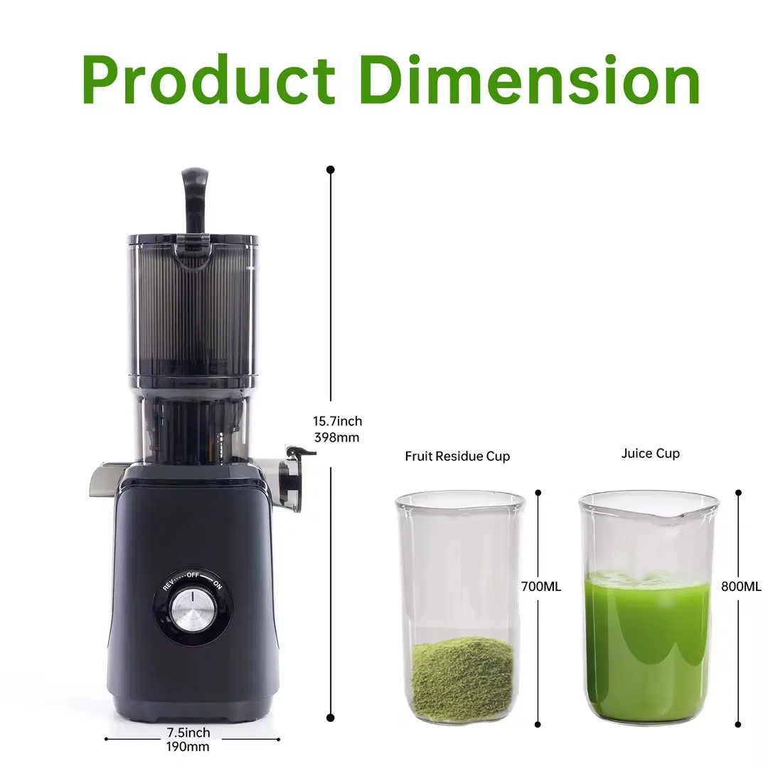 Cold juicer, chewable juicer, wide feeding trough for easy cleaning, suitable for whole vegetables and fruits photo 4