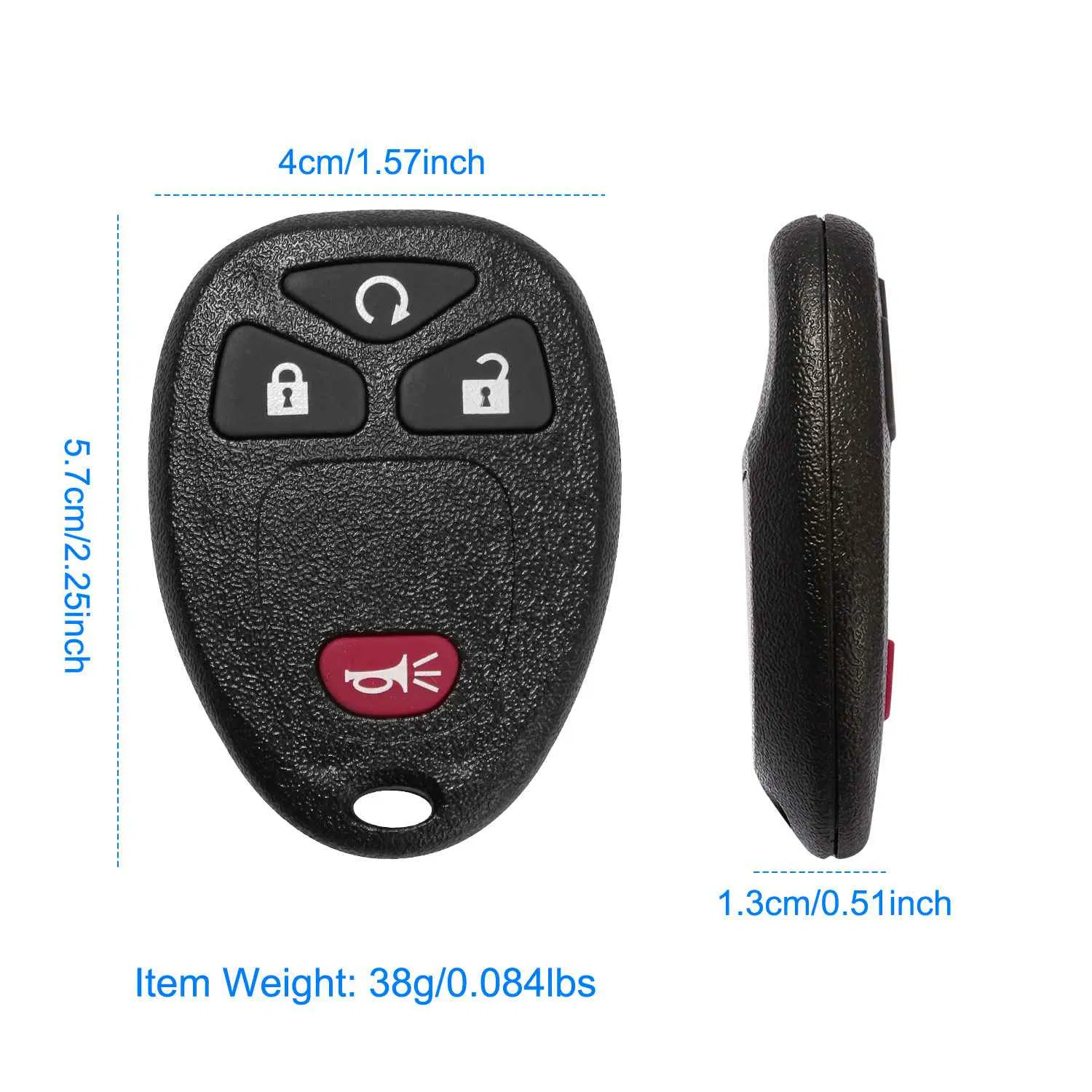 2 Keyless Entry Car Key Remote Key Fob Case Button Pad Replacement for OUC60270 photo 7