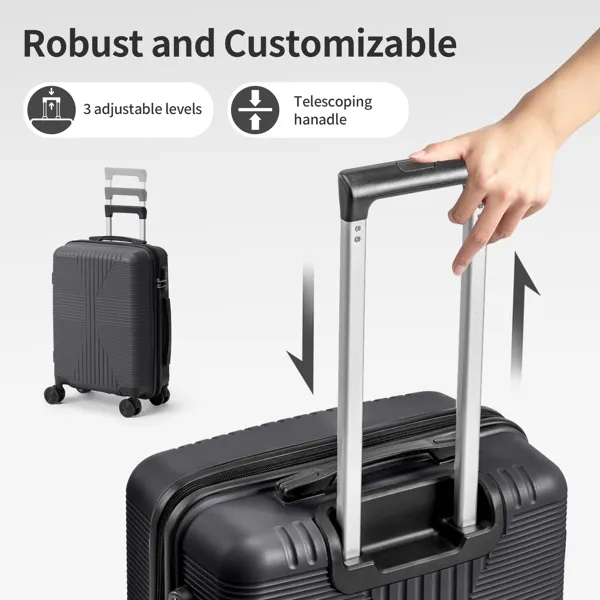 Non-TSA customs lock, single 28-inch PP trolley suitcase, 28in PP, dark gray photo 6