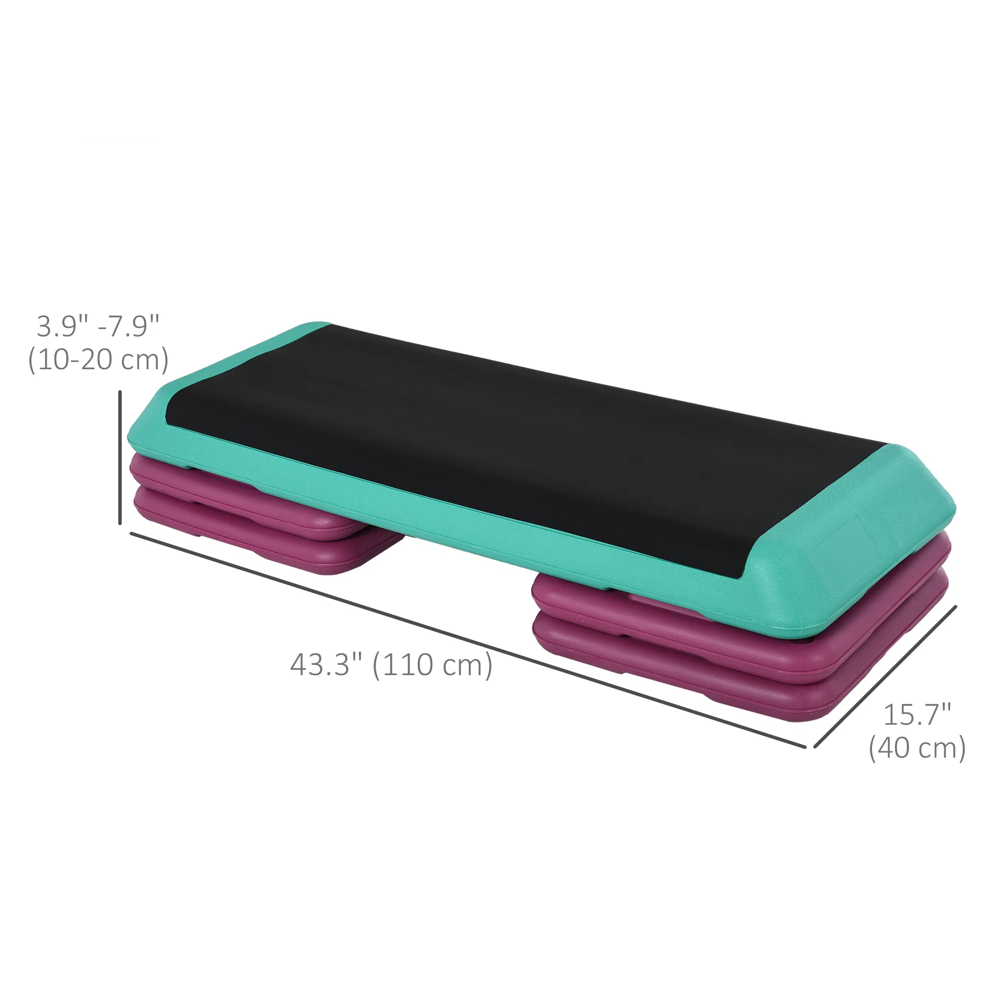 3.9"/5.9"/7.9" Aerobic Stepper Exercise with Non-Slip Top for Home, Office, Indoor, Outdoor, Multicolour photo 3