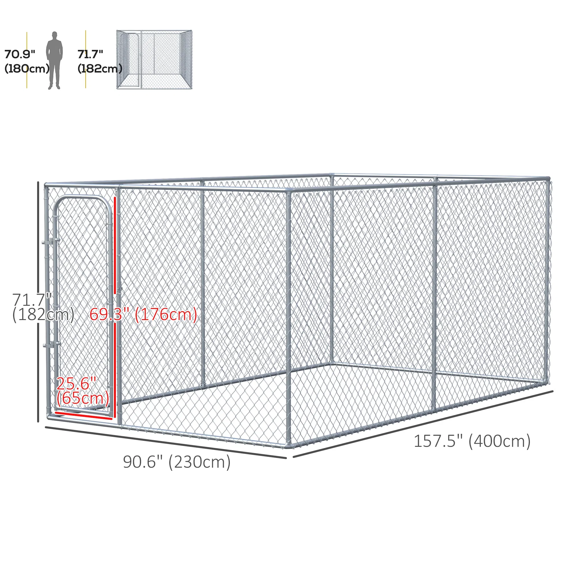 99 Sq. Ft. Dog Playpen Outdoor with Galvanized Steel Frame, for Small and Medium Dogs, 13.1' x 7.5' x 6' photo 3