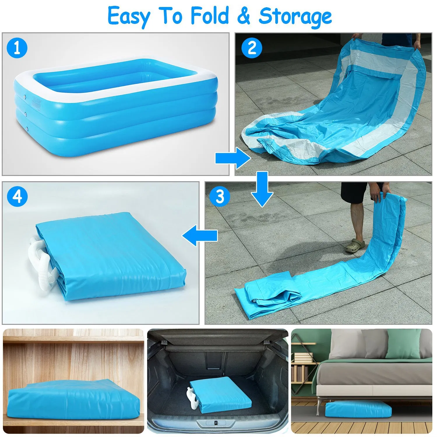 Inflatable Pool for Adults 103*69*24inch Family Swim Play Center Pool Blow up Kiddie Pool for Family Inflatable Lounge Pool photo 8