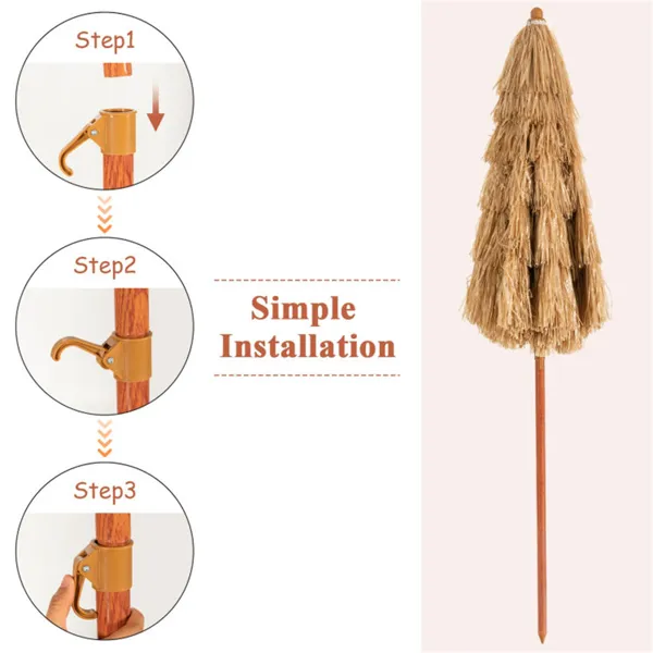 6.5 foot portable beach umbrella with adjustable tilt photo 3