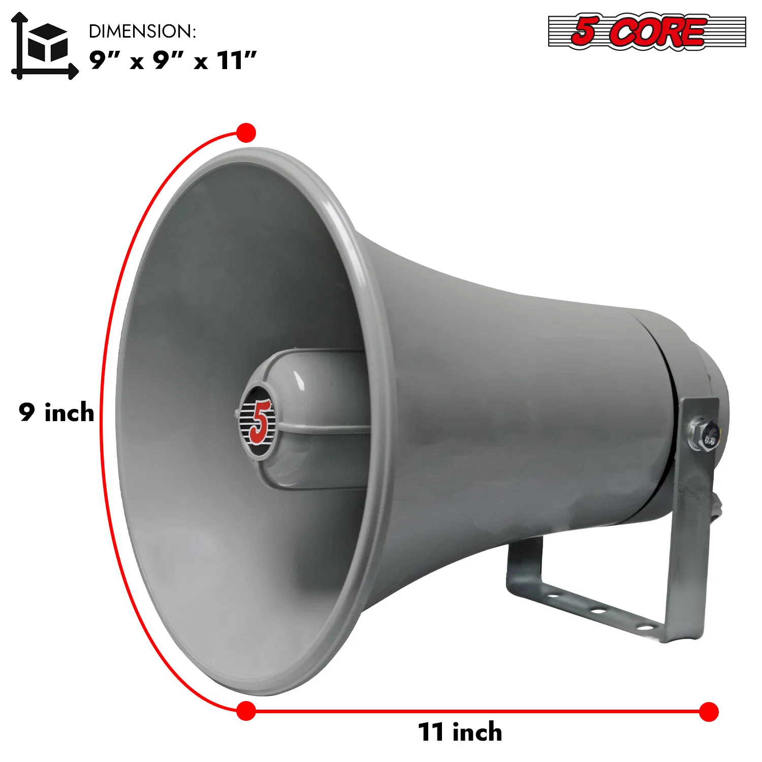 5 Core PA Speaker Bull Horn Loud Audio Indoor Outdoor Speaker System 8 Ohm Reflex Megaphone photo 8