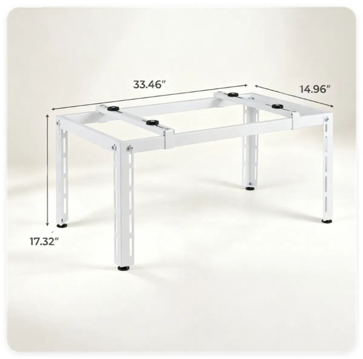 Adjustable Mini Split Ground Stand, 400 lbs Heavy Duty AC Condenser Stand for 900036000 BTU Ductless Heat Pump, Anti-Vibration Outdoor Support Bracket - White photo 3