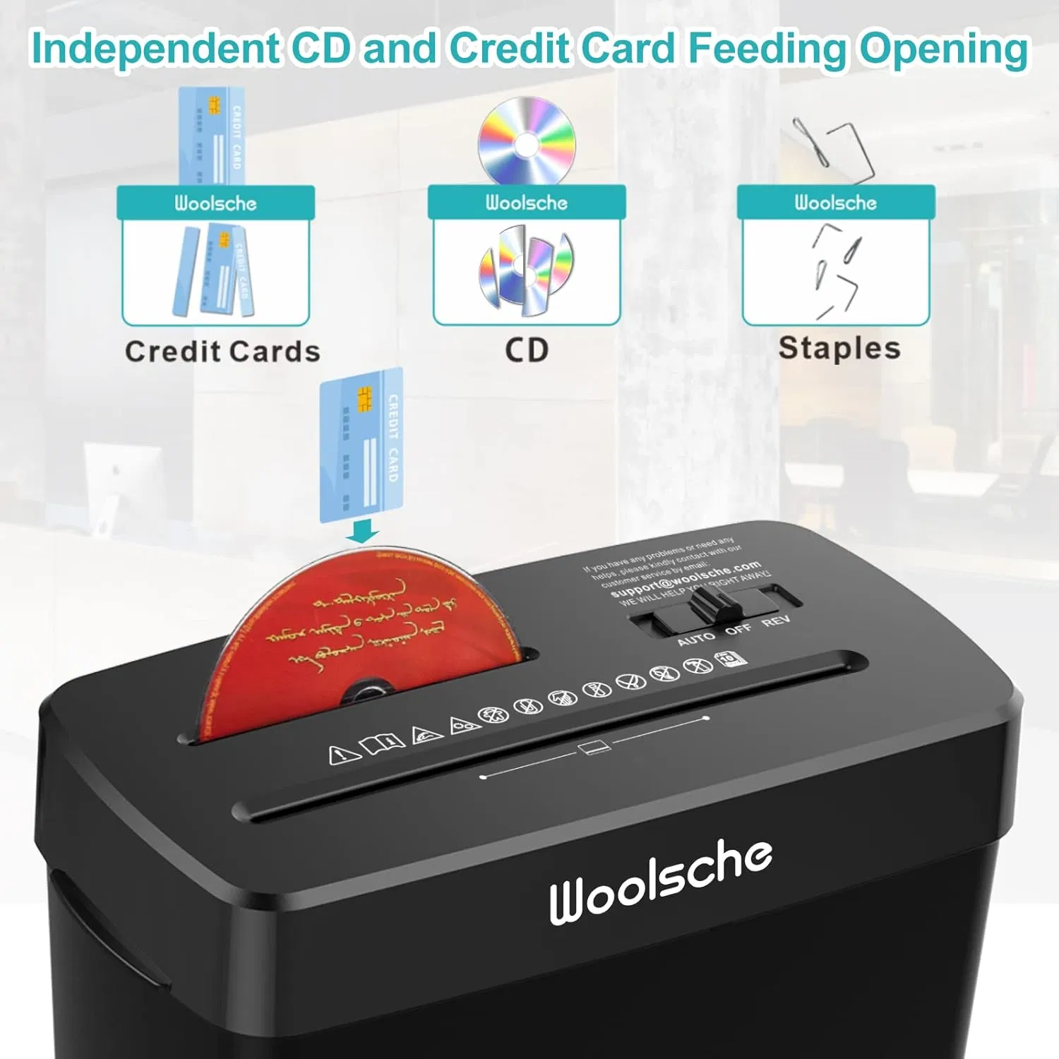 Paper Shredder for Home- 10-Sheet Cross Cut with 3.43-Gallon Basket - P-4 Security Level - 3-Mode Design - Shreds CD and Credit Card - Durable, Fast, and Jam Proof for Home Office(Shipment from FBA) photo 4