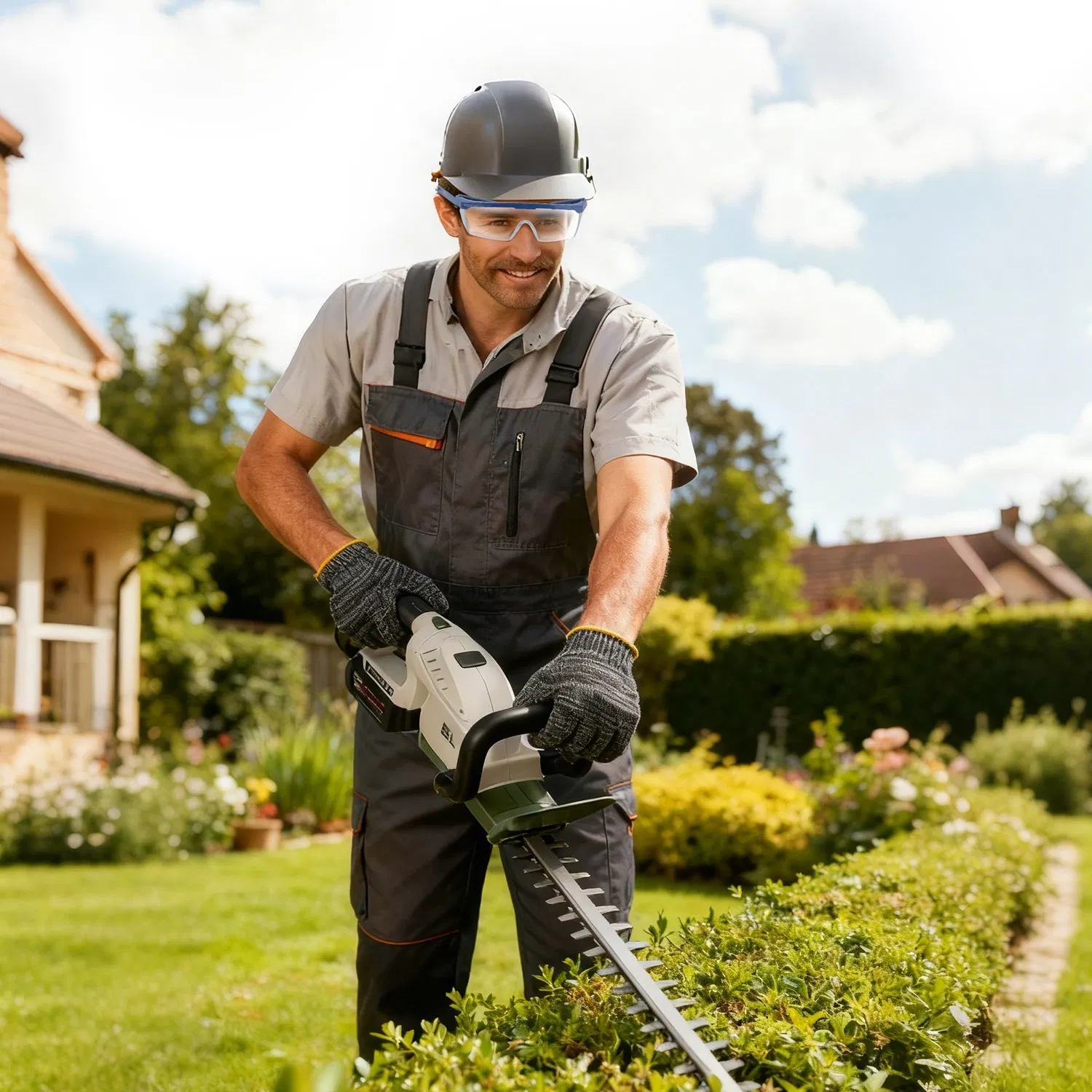 Professional Cordless Hedge Trimmer, ±90° Adjustable Handle & 0.6 Inch Cutting Capacity, 2600mAh Rechargeable Trimmer for Bushes Shrubs Trimming photo 4