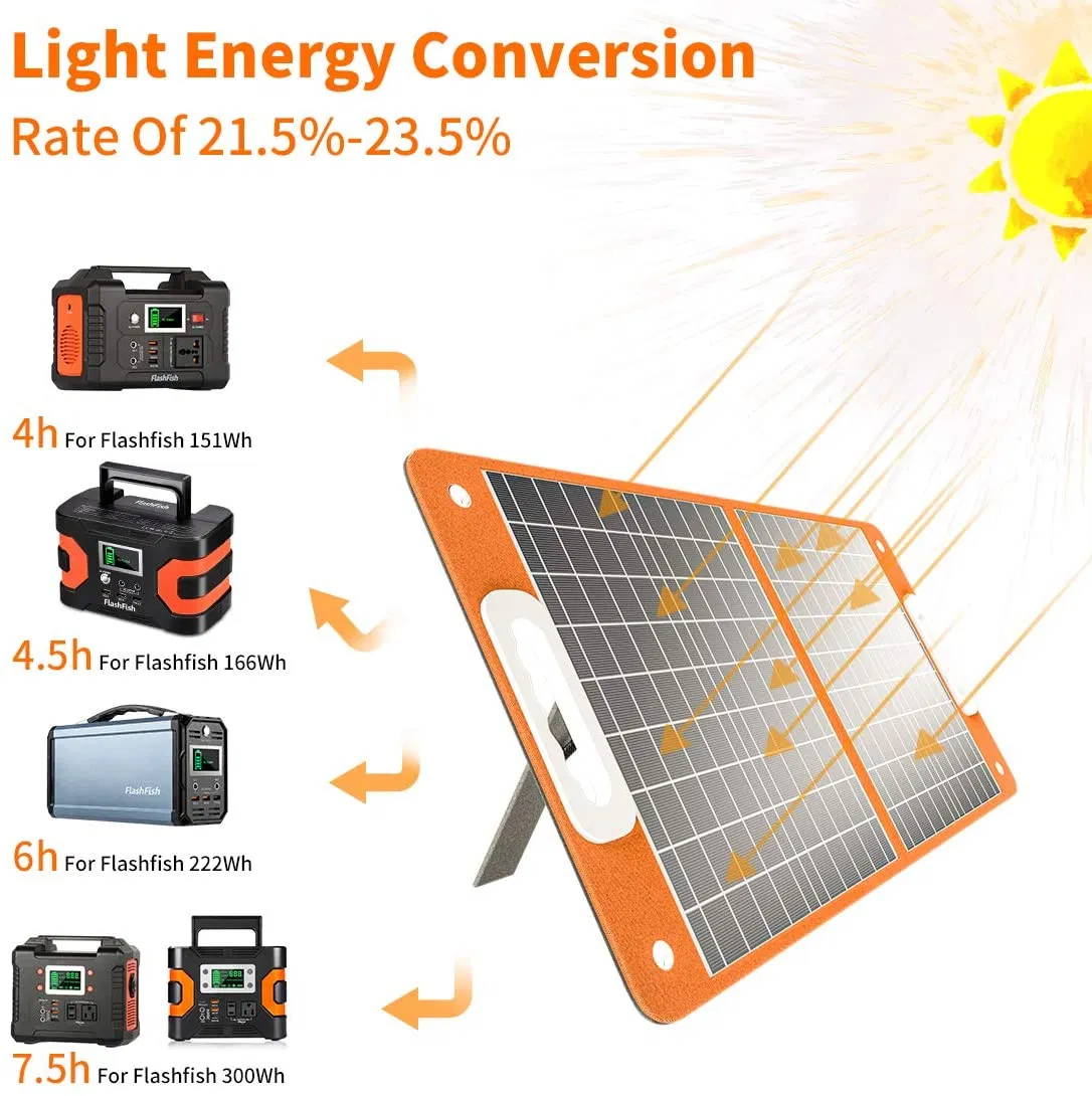 200W Portable Power Station, FlashFish 40800mAh Solar Generator with 110V AC Outlet/2 DC Ports/3 USB Ports, USB-C/QC3.0 for Phones, Tablets On Camping Van RV Road Trip photo 2