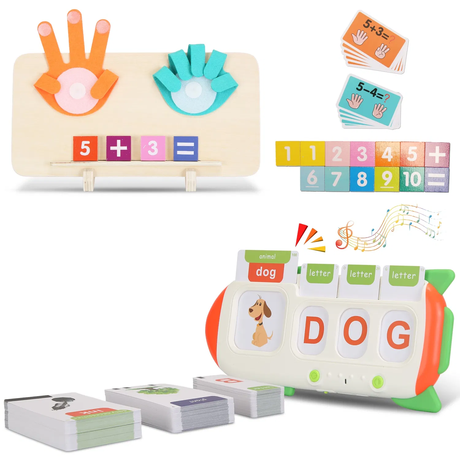 Talking Flash Cards and Finger Counting Math Board Interactive Learning Toys for Kids Aged 3+ Number Alphabet Words Song Learning photo 7