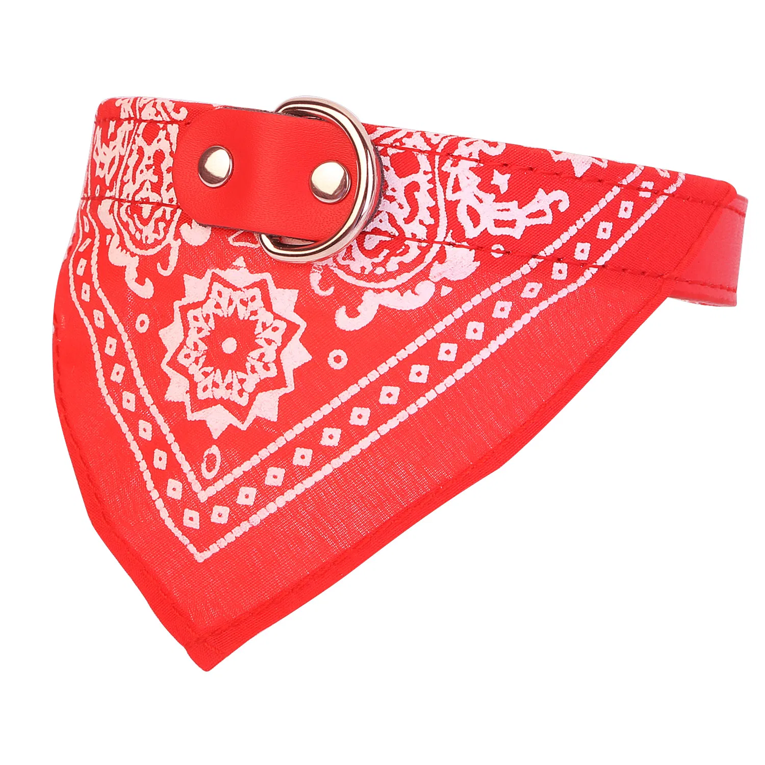 Adjustable Bandana Leather Pet Collar Triangle Scarf photo 2