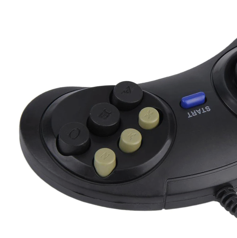 2X 6 Button Game Pad Controller For SEGA Genesis Black Old School Classic New photo 3