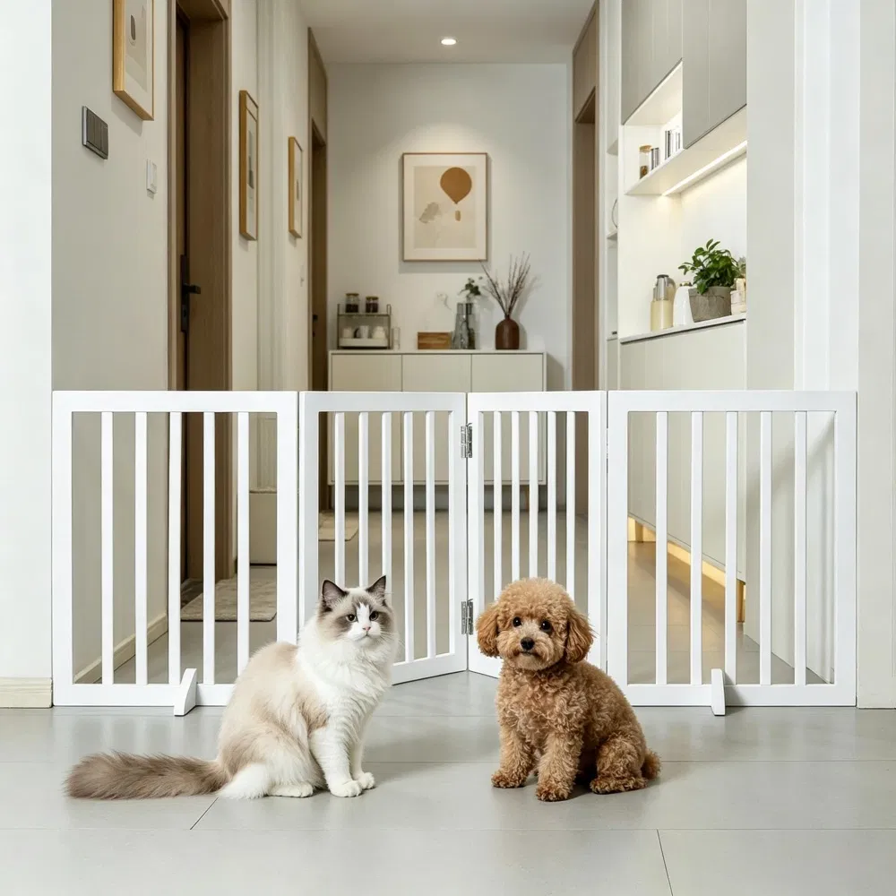 Modern Pet Barrier with Freestanding 80.3 Inches for Indoor photo 4