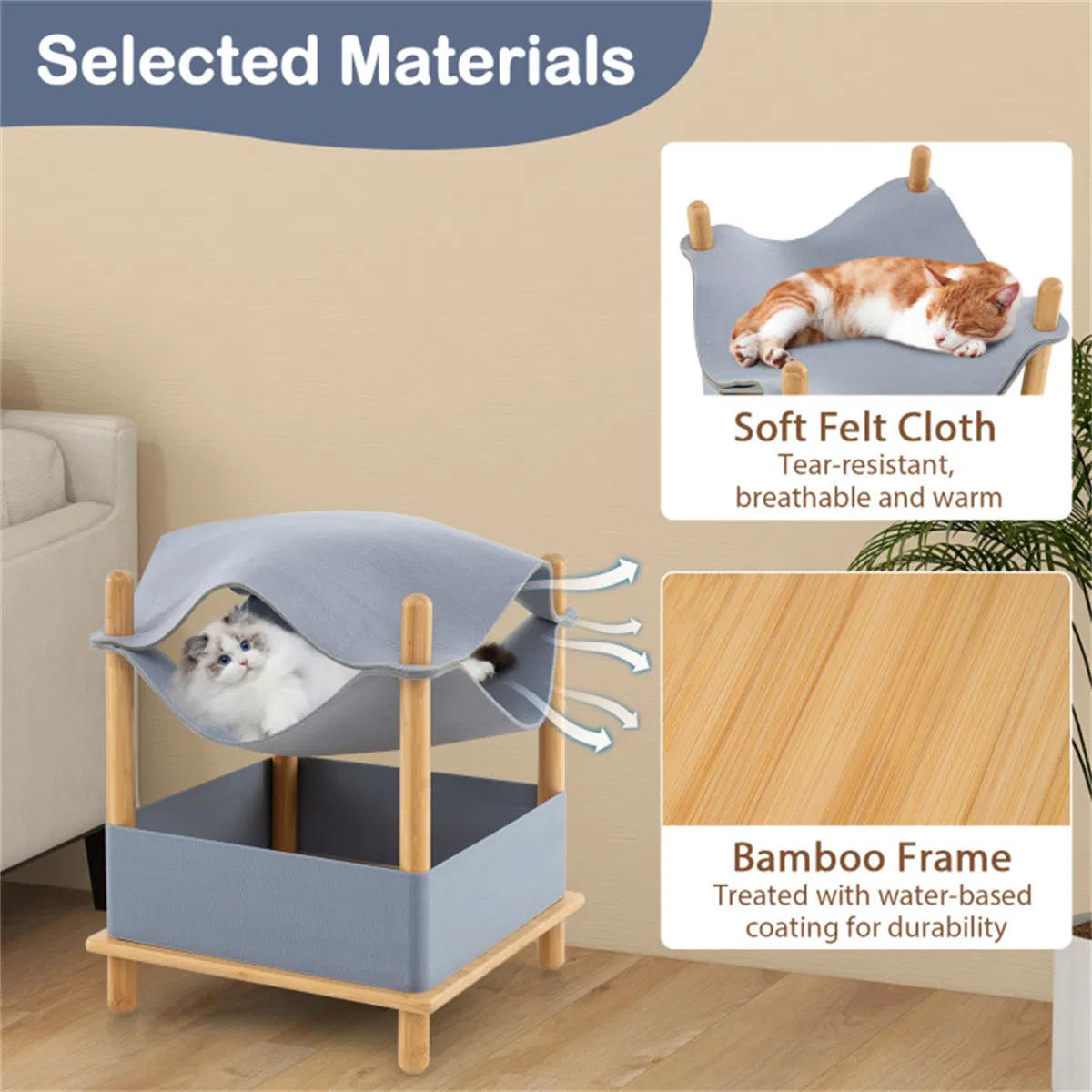 2-Tier Cat Condo with Hammock photo 8