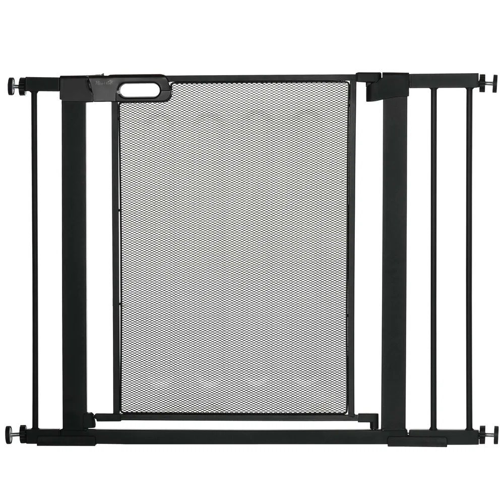 29.5"-40.6" Metal Pet Gate, Dog Gate with Auto Closing Door, Double Locking, for Doorways, Stairs, Hallways, Black photo 7