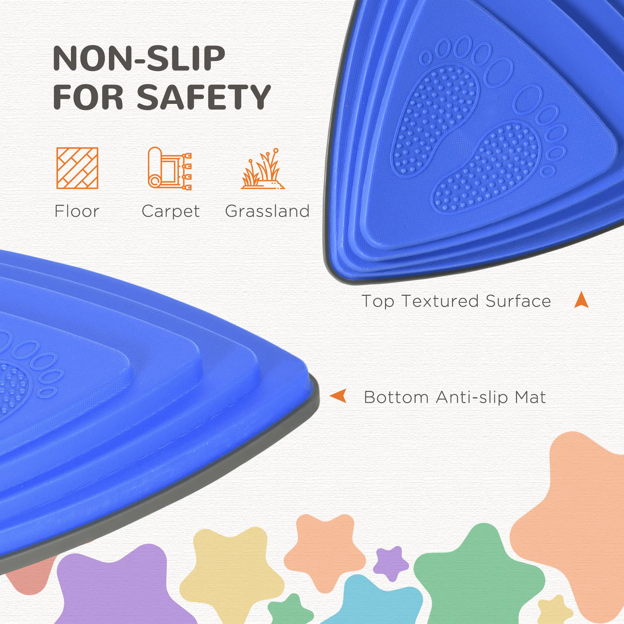 11 PCs Stepping Stones Kids with Non-slip Rubber, Stackable Balance River Stones for Obstacle Course Sensory Play, Outdoor Indoor for 3-8 Years Old photo 4