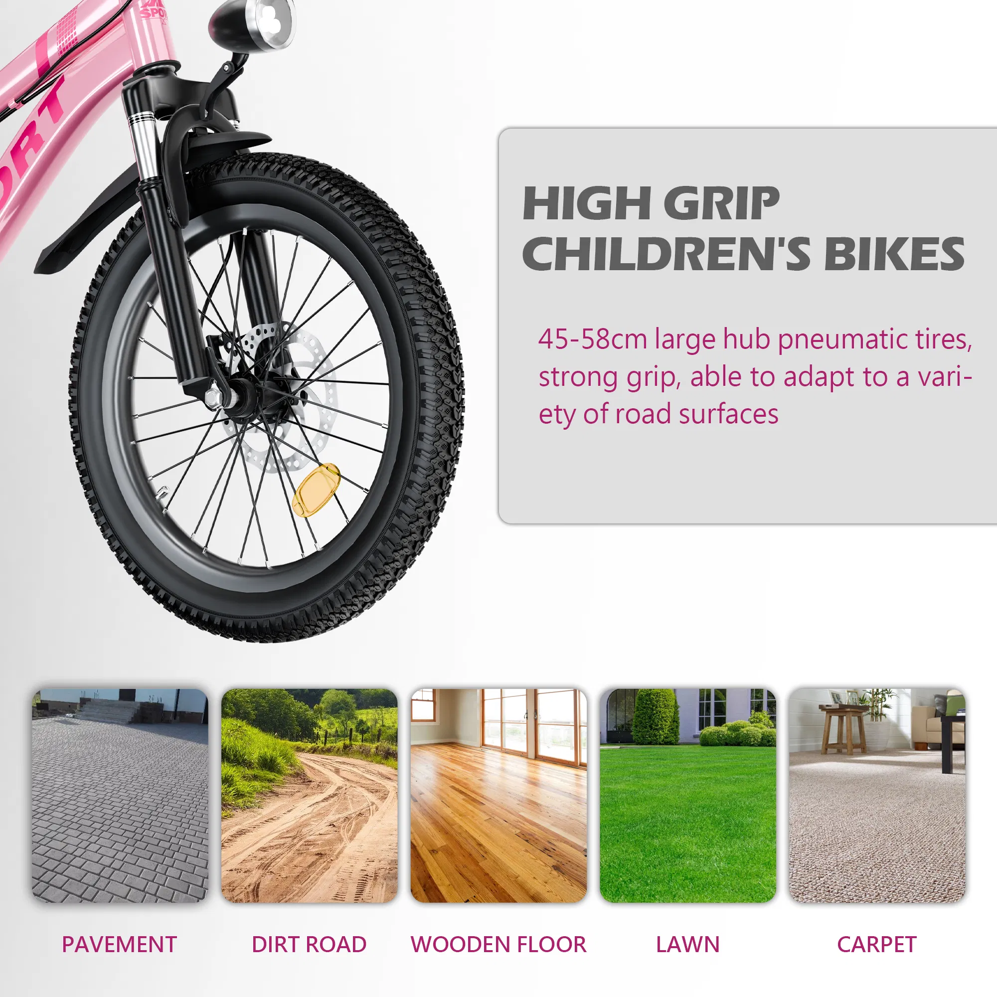 24 Inch Kids Mountain Bike for Boys & Girls Ages 7-12 – 7-Speed Gears, Dual Disc Brakes, Shock Absorber Front Fork, LED Light – Silver & Pink -Does not support self pick up photo 6