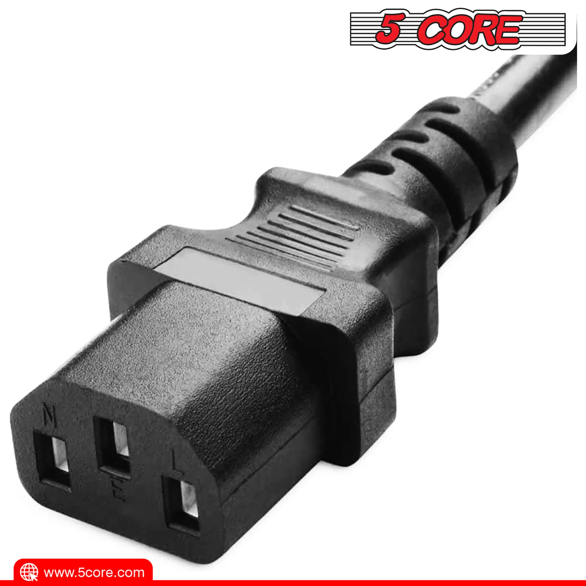 5 Core AC Power Extension Cord 10Ft 3 Prong Adapter 16AWG/2C 125V 13A US Polarized Male to Female - PC 1002 photo 7
