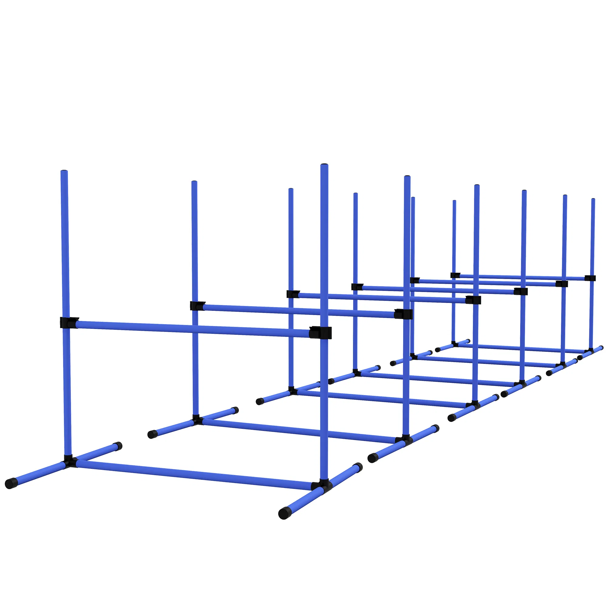 Set of 6 Dog Agility Training Equipment Adjustable Jump Bar Pet Exercise Kit with Carrying Bag (Blue) photo 1