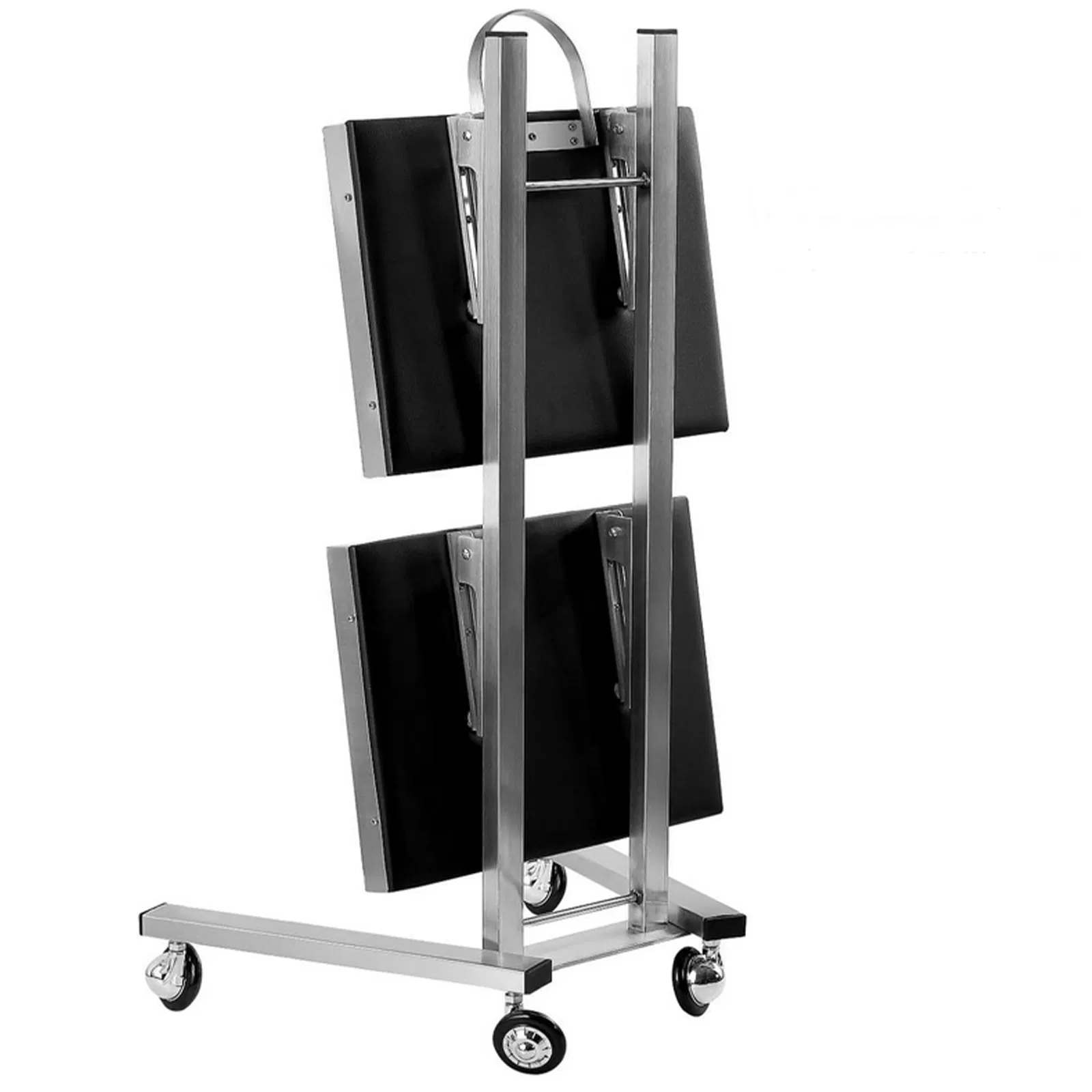 2 Tier Beauty Salon SPA Rolling Cart with Double Storage Tray Stainless Steel photo 1