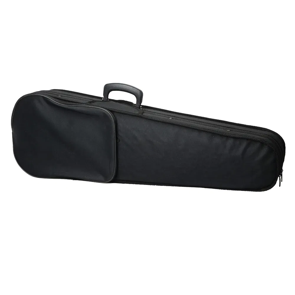 Durable Cloth Fluff Triangle Shape Case with Beige Lining for 4/4 Violin Black photo 2