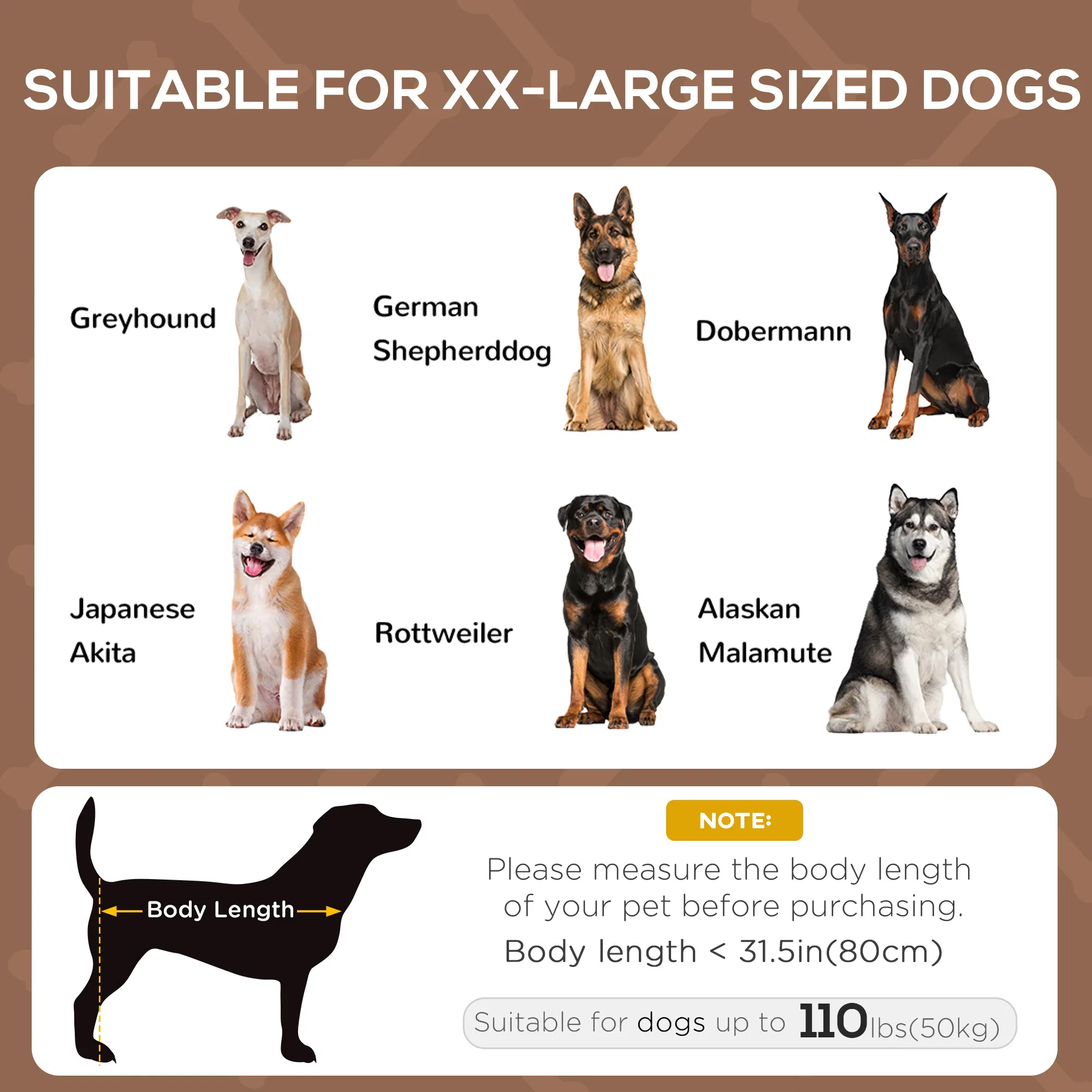 Elevated Dog Bed with Canopy, Portable Raised Dog Cot for XL Sized Dogs, Indoor & Outdoor, 48" x 36" x 43", Coffee photo 2
