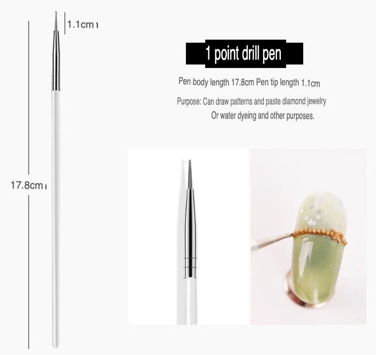 20PCS/Set Nail Art Design Dotting Painting Drawing Polish Brush Pen Tools UV Gel photo 6