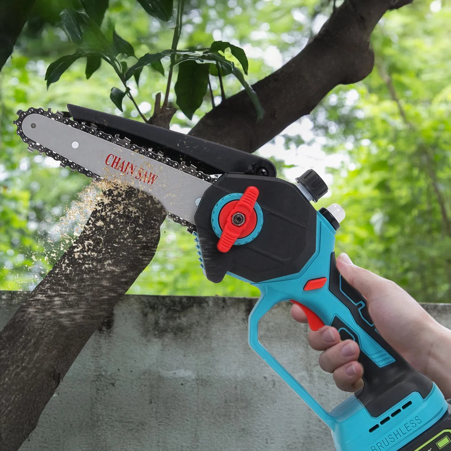 Extendable Cordless Pole Saw (5.3-7.4FT, Reach 13FT), 2-in-1 Handheld Chainsaw with ±90° Adjustable Head, Brushless Motor for High Tree Limbs Trimming photo 3