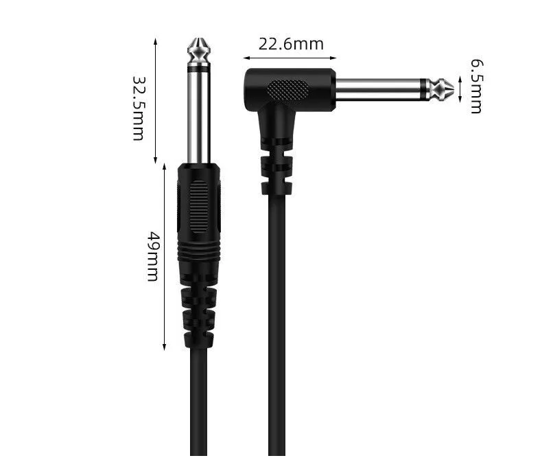 2 PACK 10FT Electric Patch Cord Guitar Amplifier Amp Cable Right Angle 90 Degree photo 2