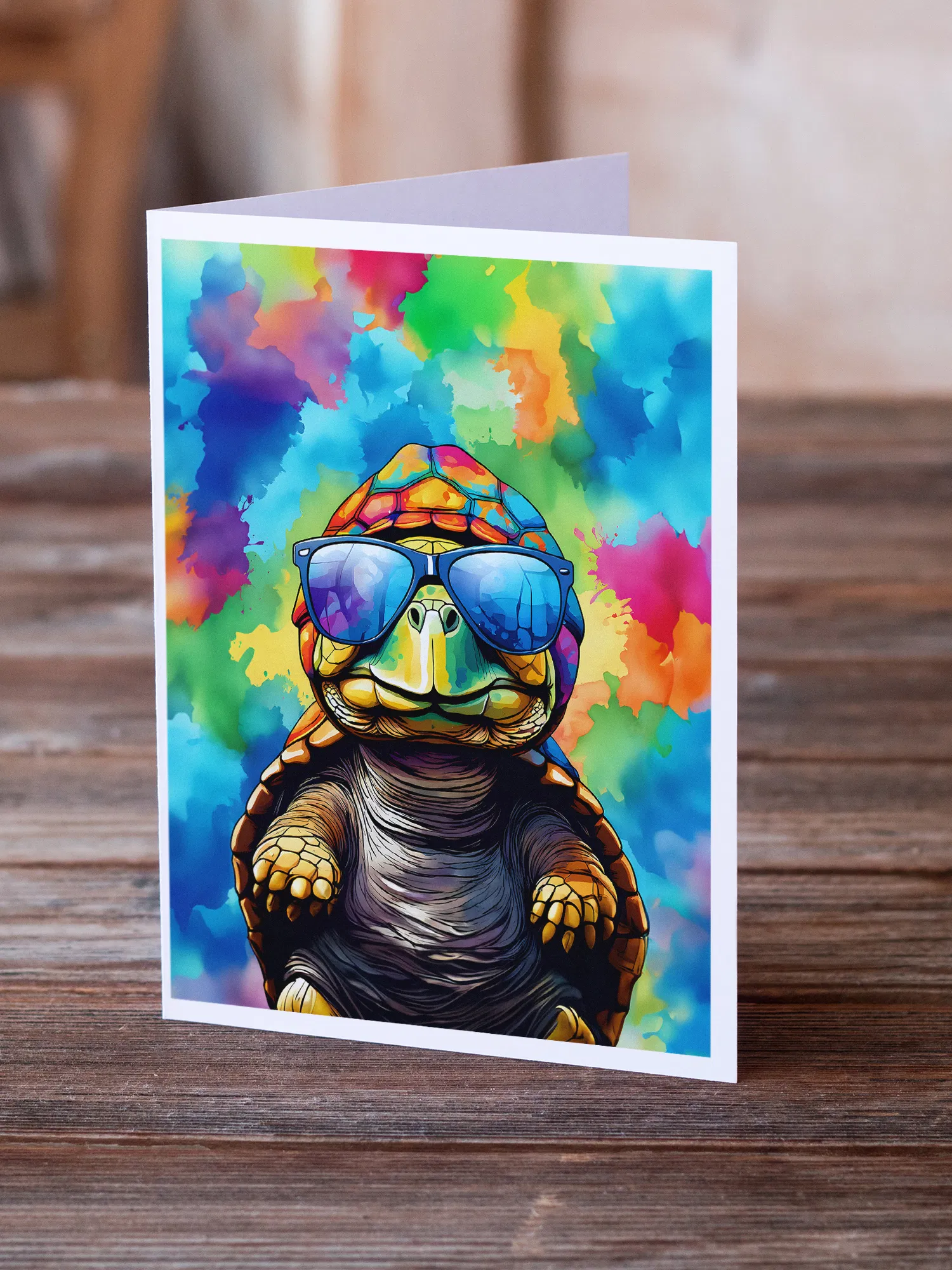 NEW Hippie Animal Tortoise Turtle Greeting Cards Pack of 8 Blank Cards with Envelopes Whimsical A7 Size 5x7 Blank Note Cards photo 3