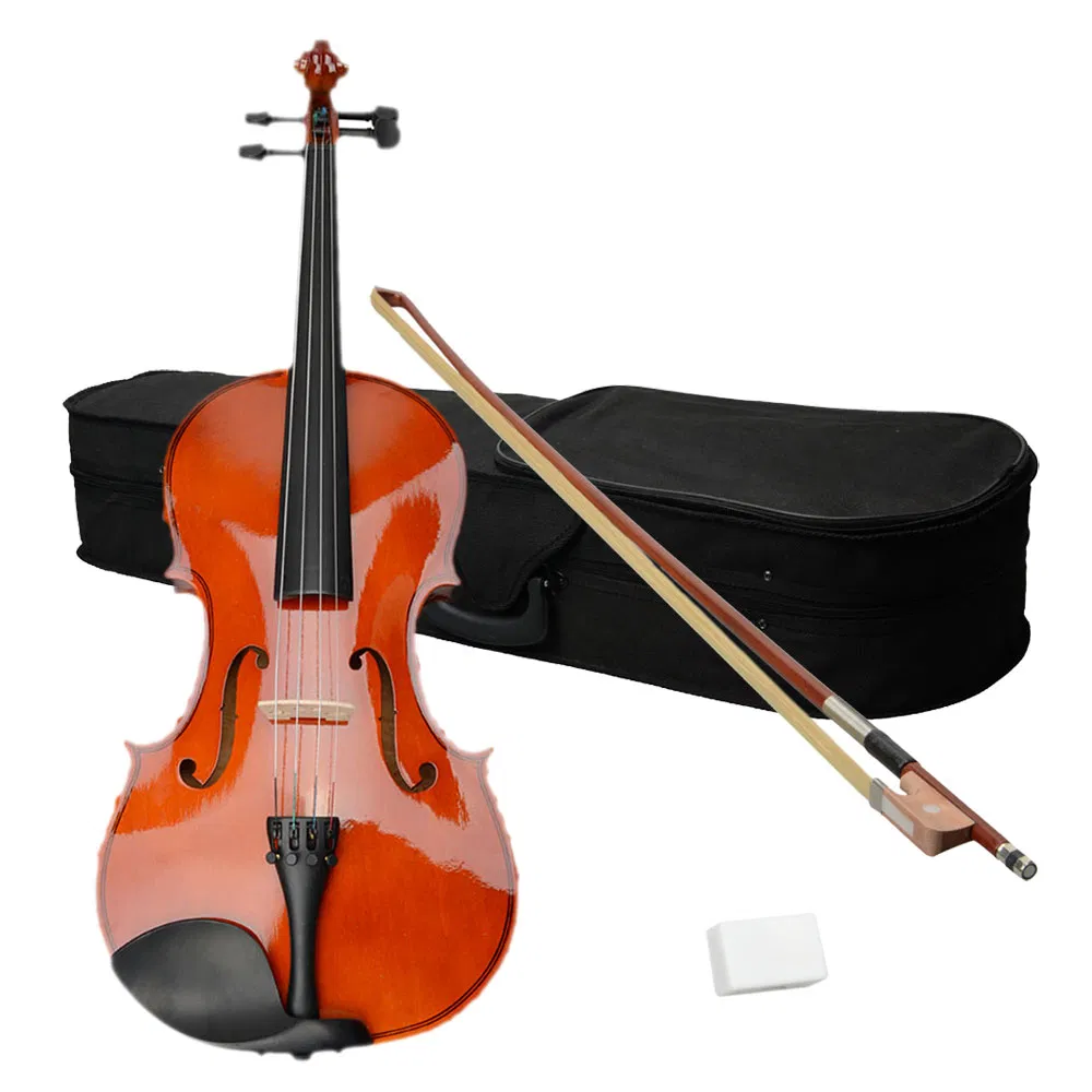 16" Acoustic Viola Case Bow Rosin Nature Color photo 1