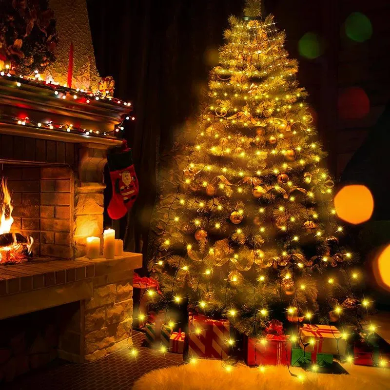 400 LED Christmas Icicle Lights Warm White Multicolor IP44 Waterproof 220V Plug In Fairy Curtain Lights for Xmas Tree Yard Garden Holiday Decoration photo 2