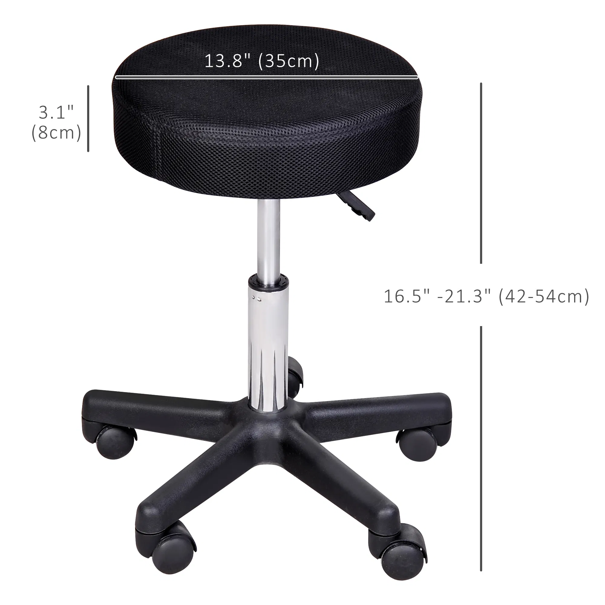 Salon Spa Stool Adjustable Height Rolling Chair Multi Color Comfort Double Nets Cloth Sponge photo 6