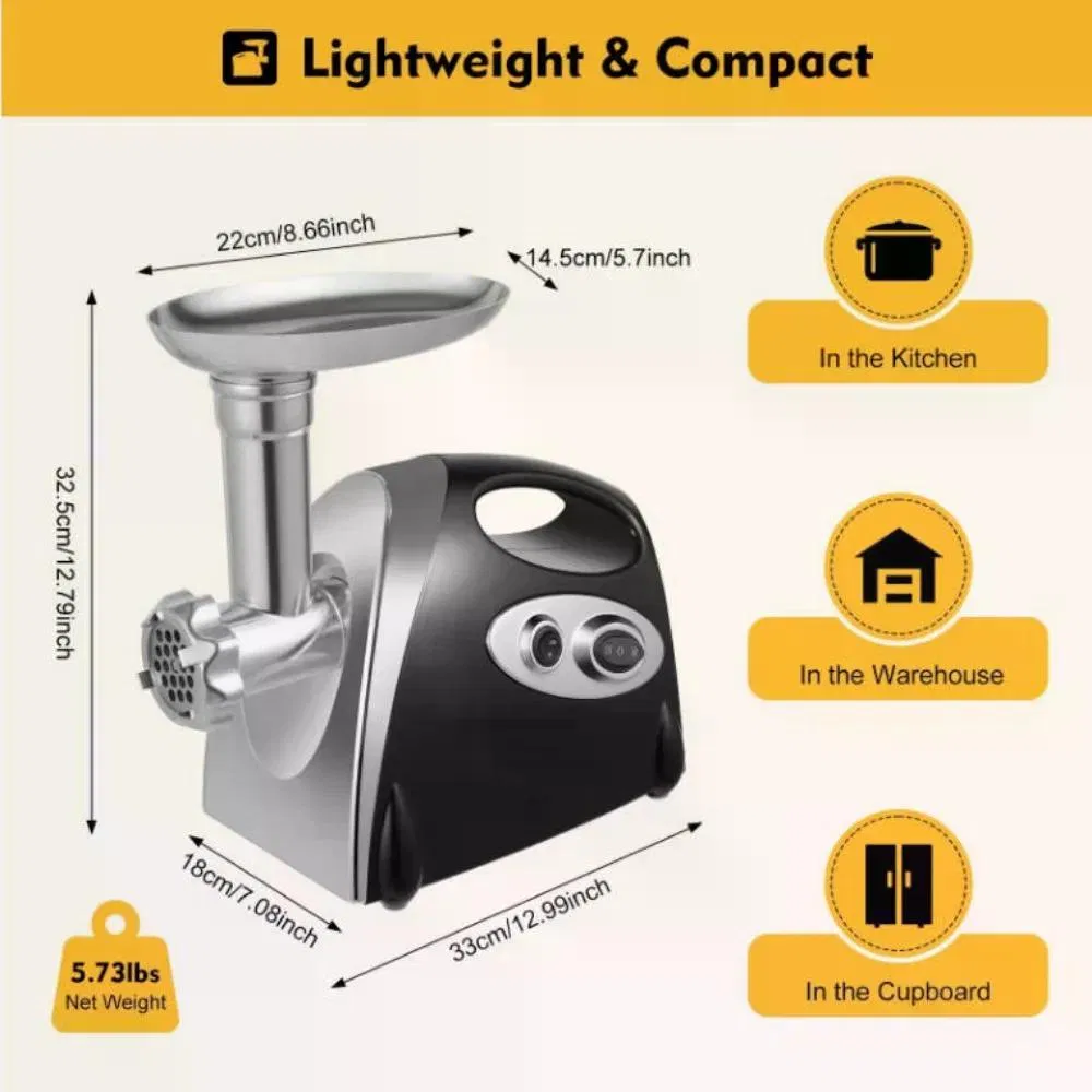 2800W Electric Meat Grinder Powerful Max Heavy Duty Meat Mincer Sausage Grinder Stainless Steel Food Processor Sausage Stuffer Home Use photo 5