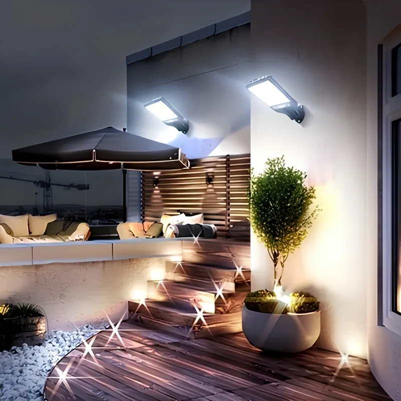Multi-functional wall lamp, with high-color-rendering LED light source, soft and eye-friendly light, solar charging, adjustable brightness and angle photo 2