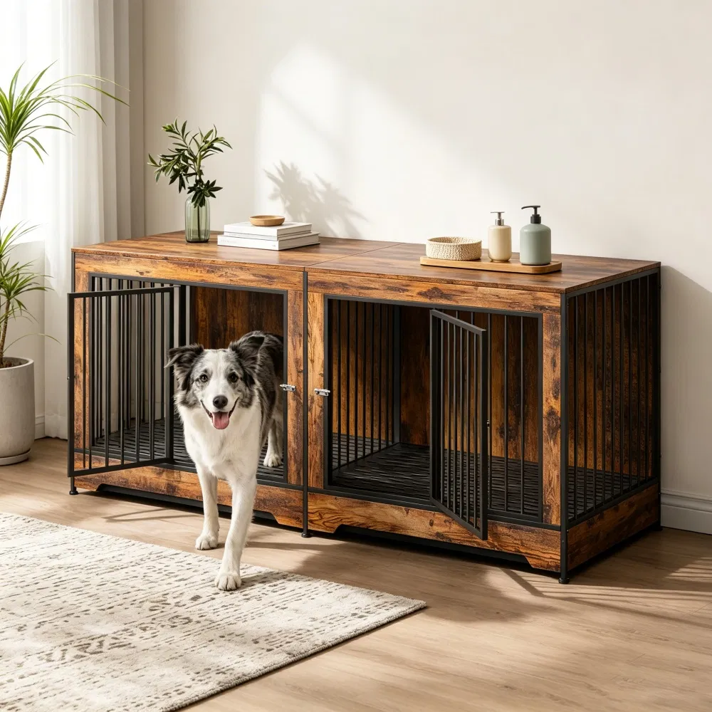Dog Crate Furniture with Adjustable Divider photo 1