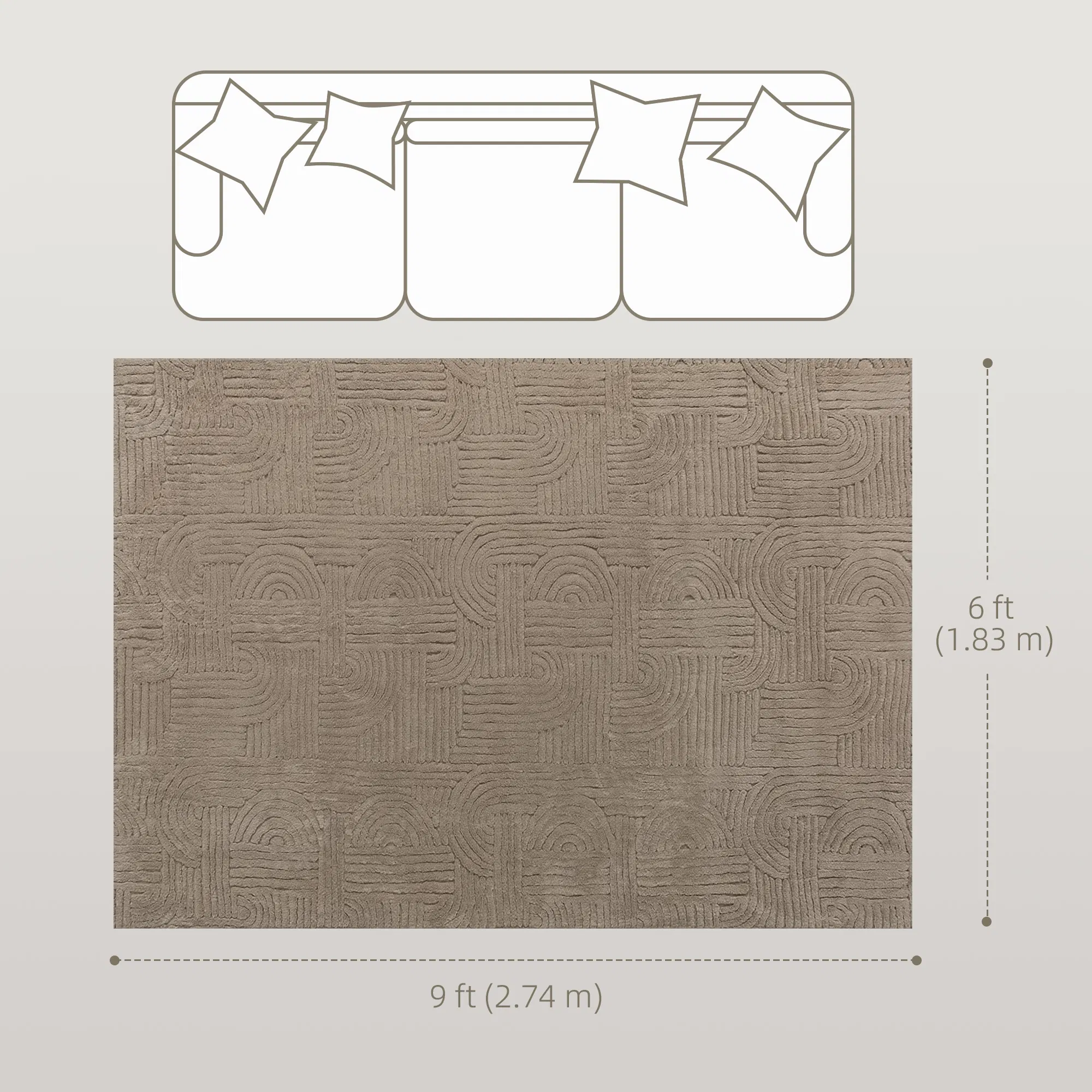 6x9 Area Rug, Luxurious Faux Fur Rug, Non-Slip Floor Carpet for Living Room, Bedroom, Dining Room, Tan photo 3