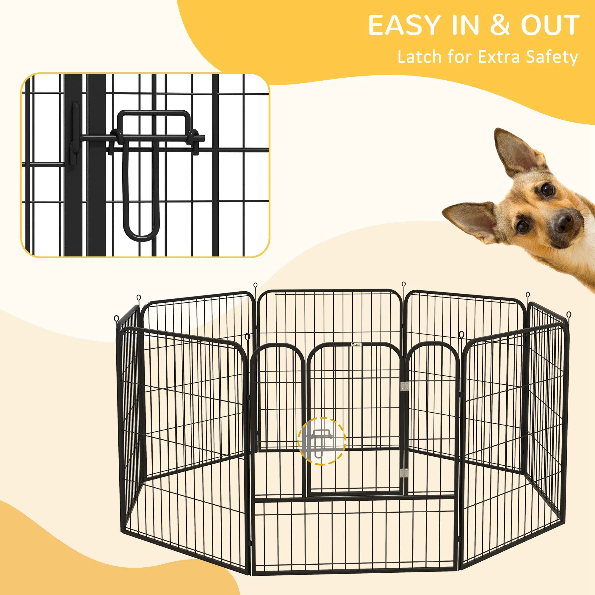 8 Panel Pet Playpen Play Yard Fence Home DIY Heavy-Duty Metal Foldable Indoor Outdoor 31.5"H photo 6