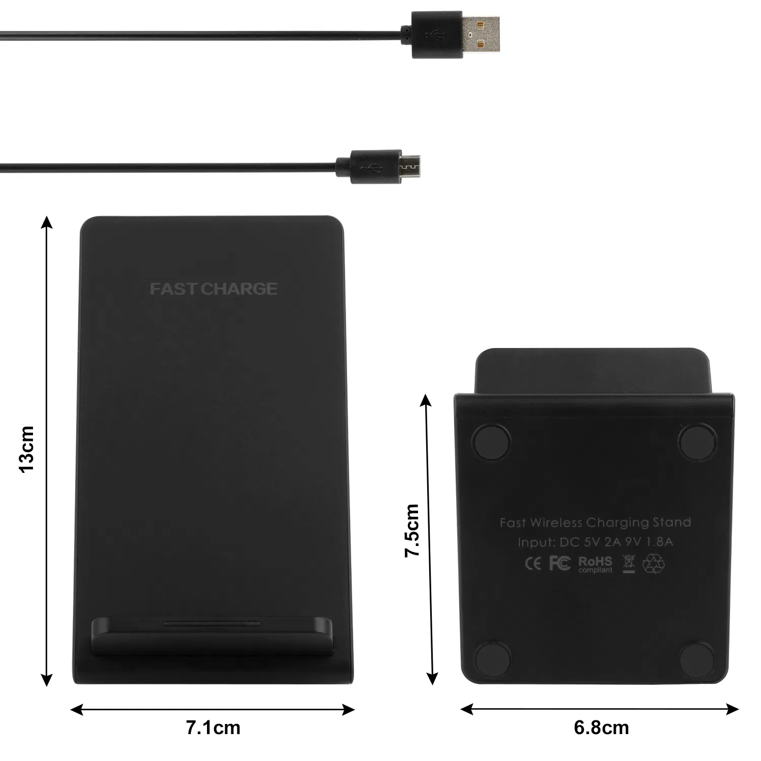 Qi Wireless Charger 10W Fast Charging Pad Stand Dual Coils Compatible with 7.5W 5W for iPhone XS/XS Max/XS/X Galaxy S10 /S9+ /S8 Google Nexus 6 photo 3