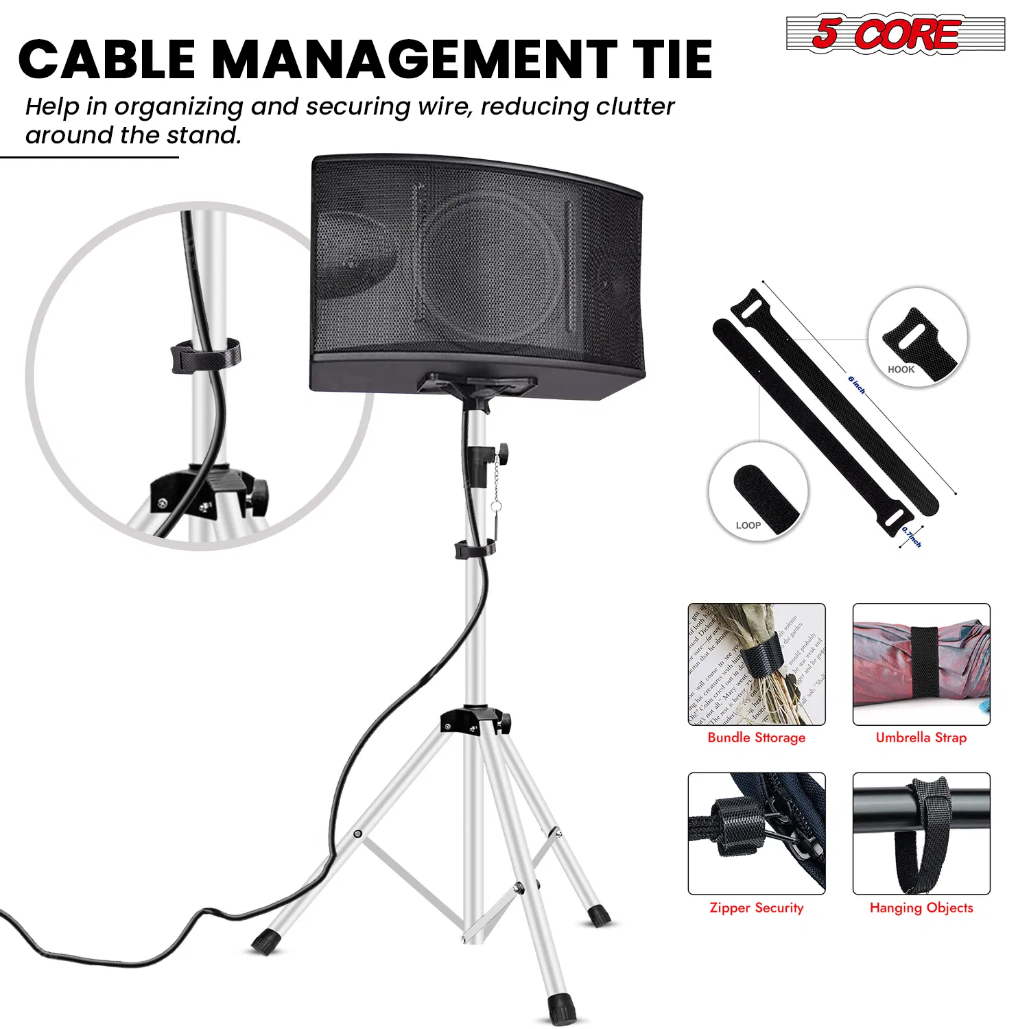 5 Core Speaker Stand Height Adjustable PA DJ Tripod Studio Monitor Stands w 35mm Compatible Add photo 8