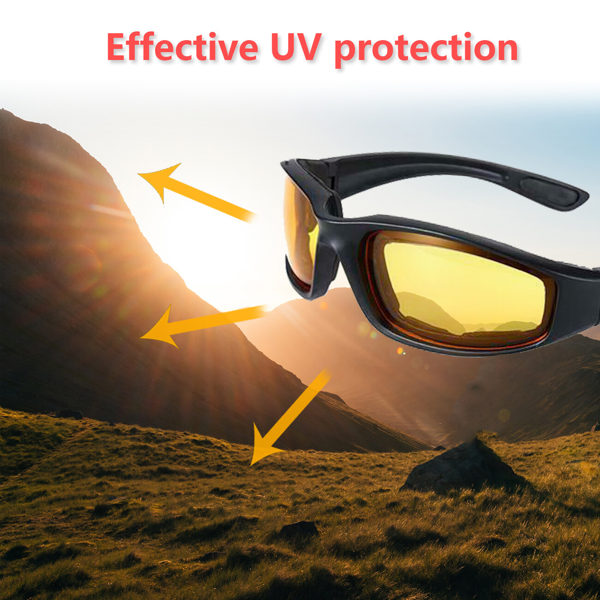 3 pairs Motorcycle Sports Biker Riding Glasses Wind Resistant Eye Protection Women Men Sports Goggles Cycling Glasses Sunglasses Gray/Clear/Yellow photo 7