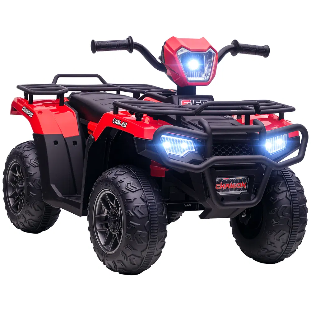 12V Kids ATV Quad, 4 Wheeler Battery Powered Electric Vehicle with Music MP3, Headlights, High Low Speed, Treaded Tires, for Boys and Girls Ages 37-60 Months, Red photo 7