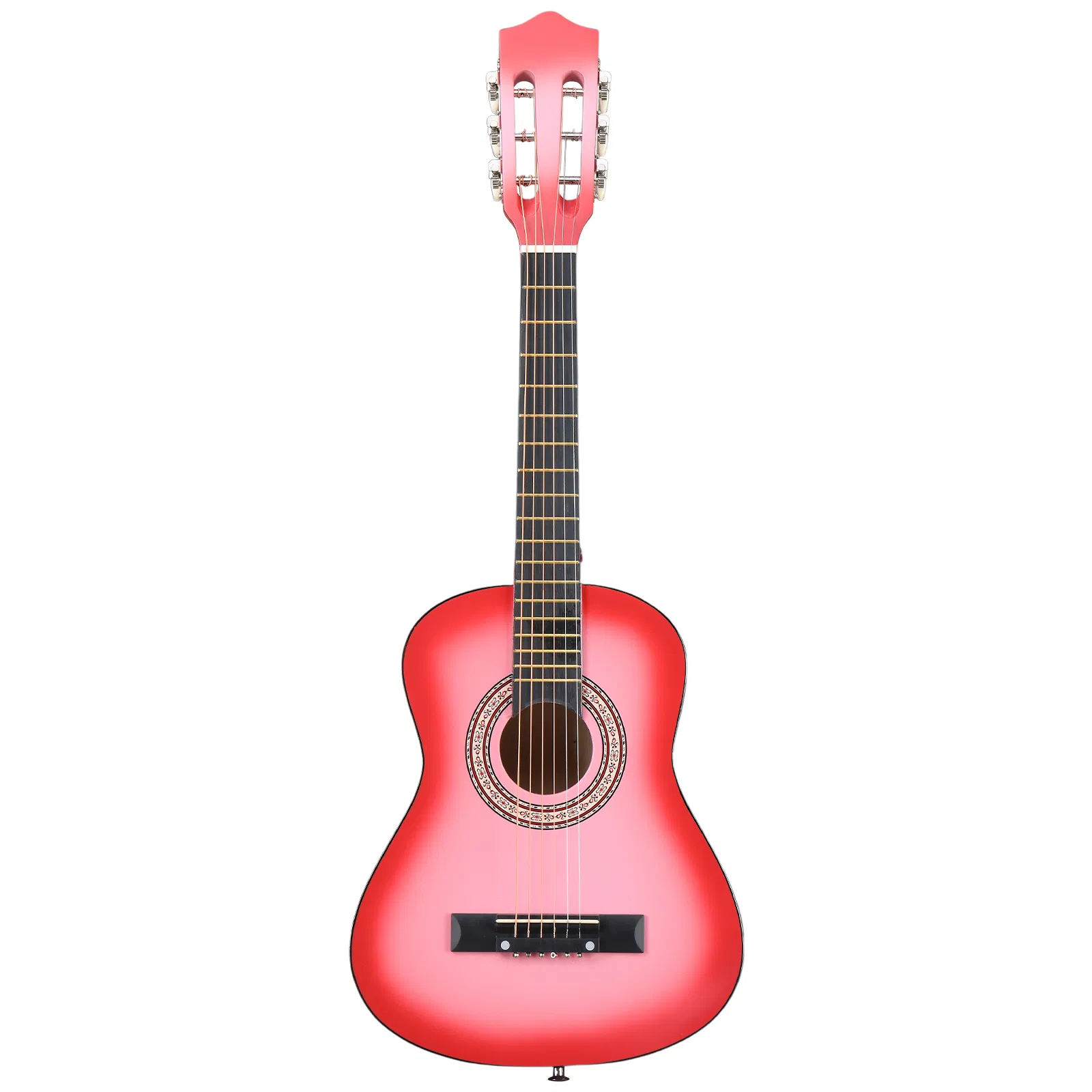 Pink 30-inch acoustic guitar with pick, strings, capo, gig bag, tuner and shoulder strap photo 1