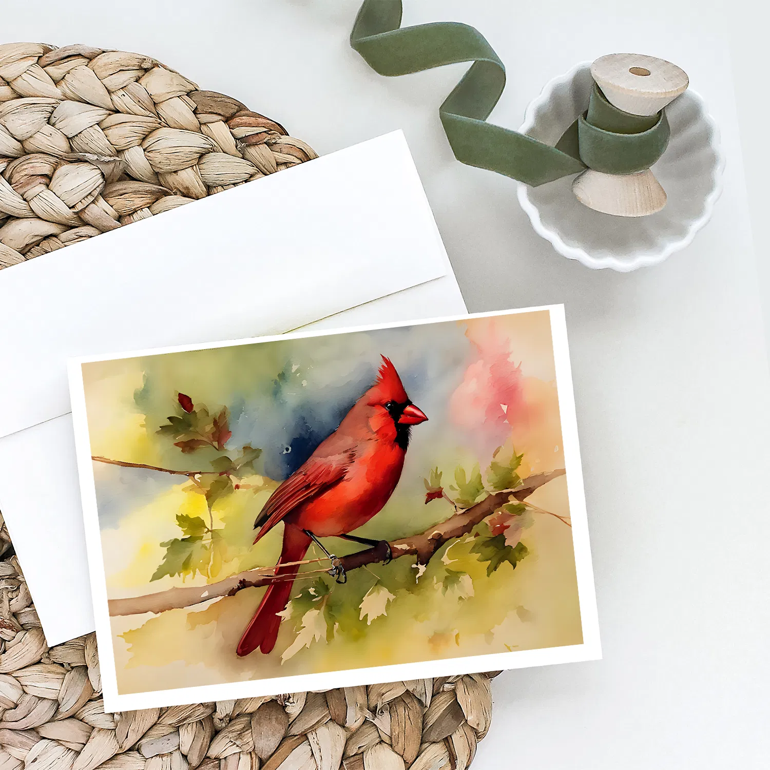 Cardinal Greeting Cards Pack of 8 Blank Cards with Envelopes Whimsical A7 Size 5x7 Blank Note Cards photo 2
