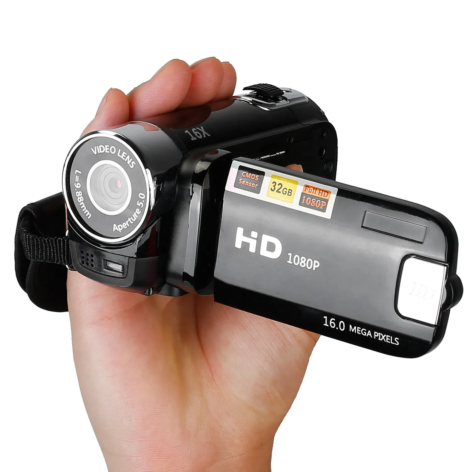 HD 1080P Digital Video Camcorder 2.7in 16X Zoom DV Camera 270° Rotation Rechargeable Kid Camera w/Fill Light Selfie photo 6