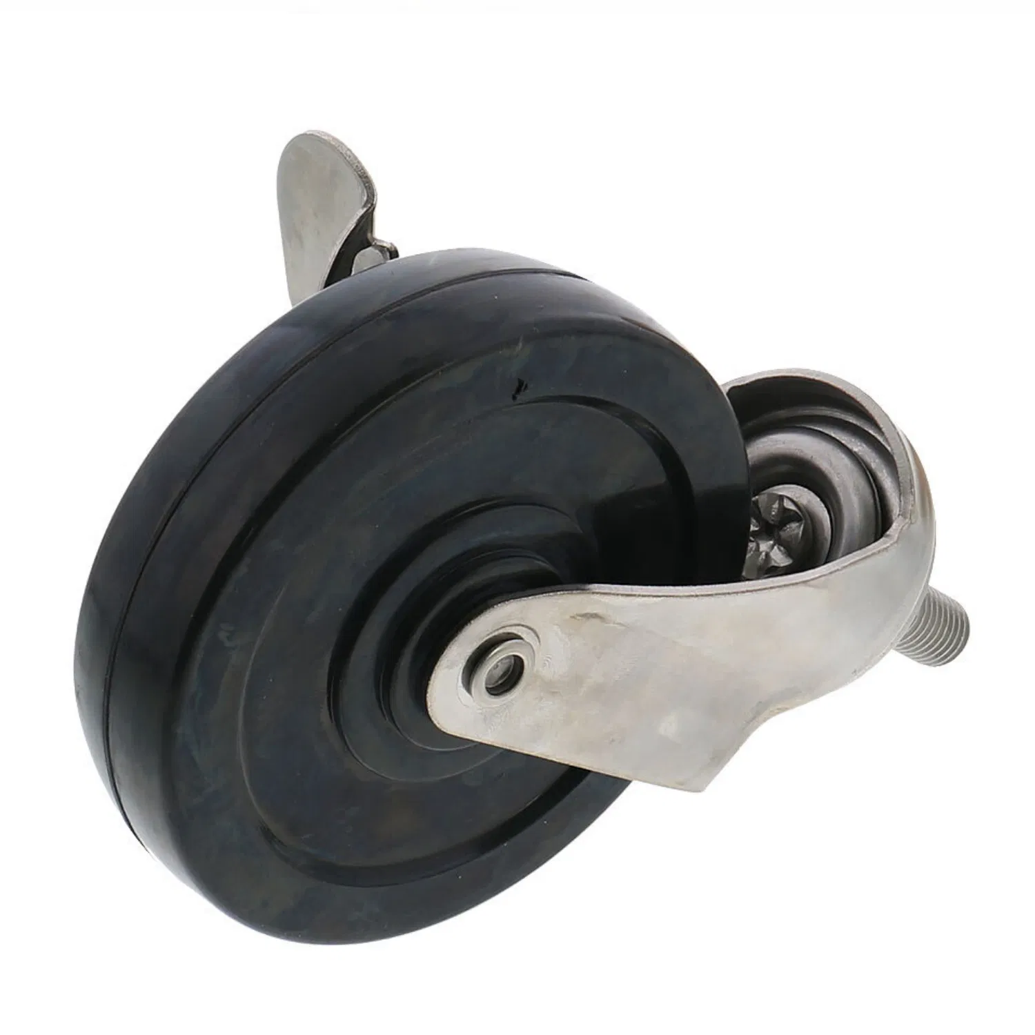 4x 3 Inch Rubber Casters Heavy Duty Safety Brake Wheels For Wire Shelving Rack photo 3