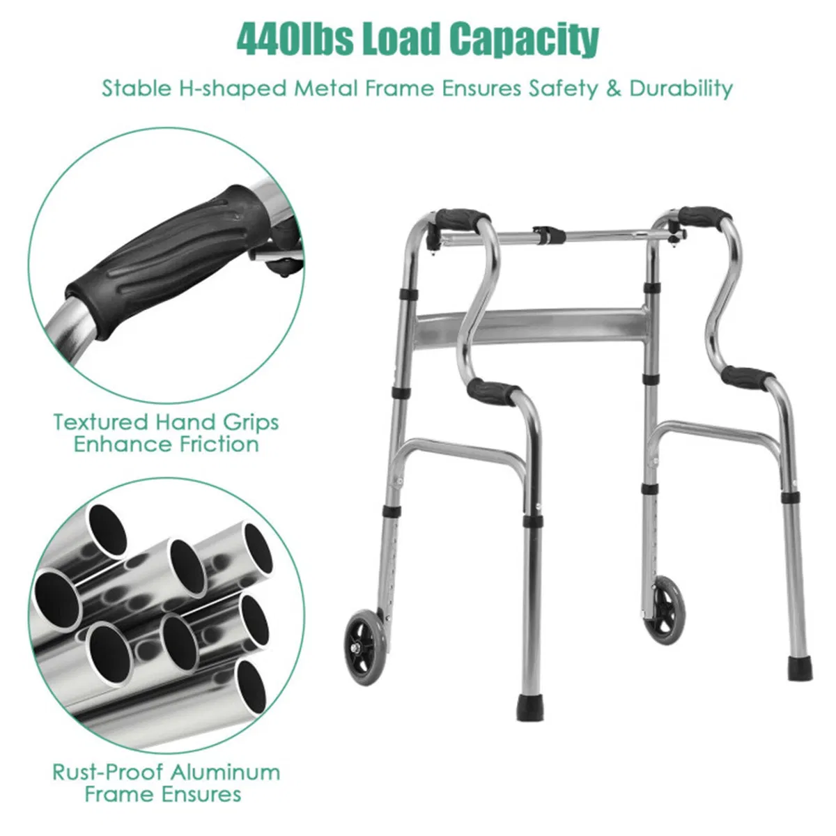 Grey walking aid foldable photo 1