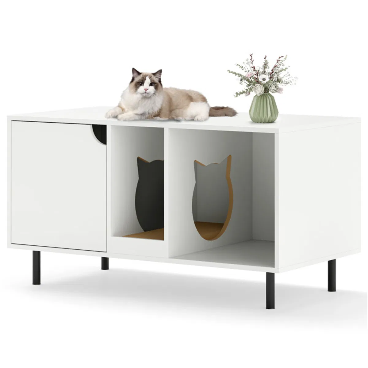 White Cat Litter Box Enclosure photo 6