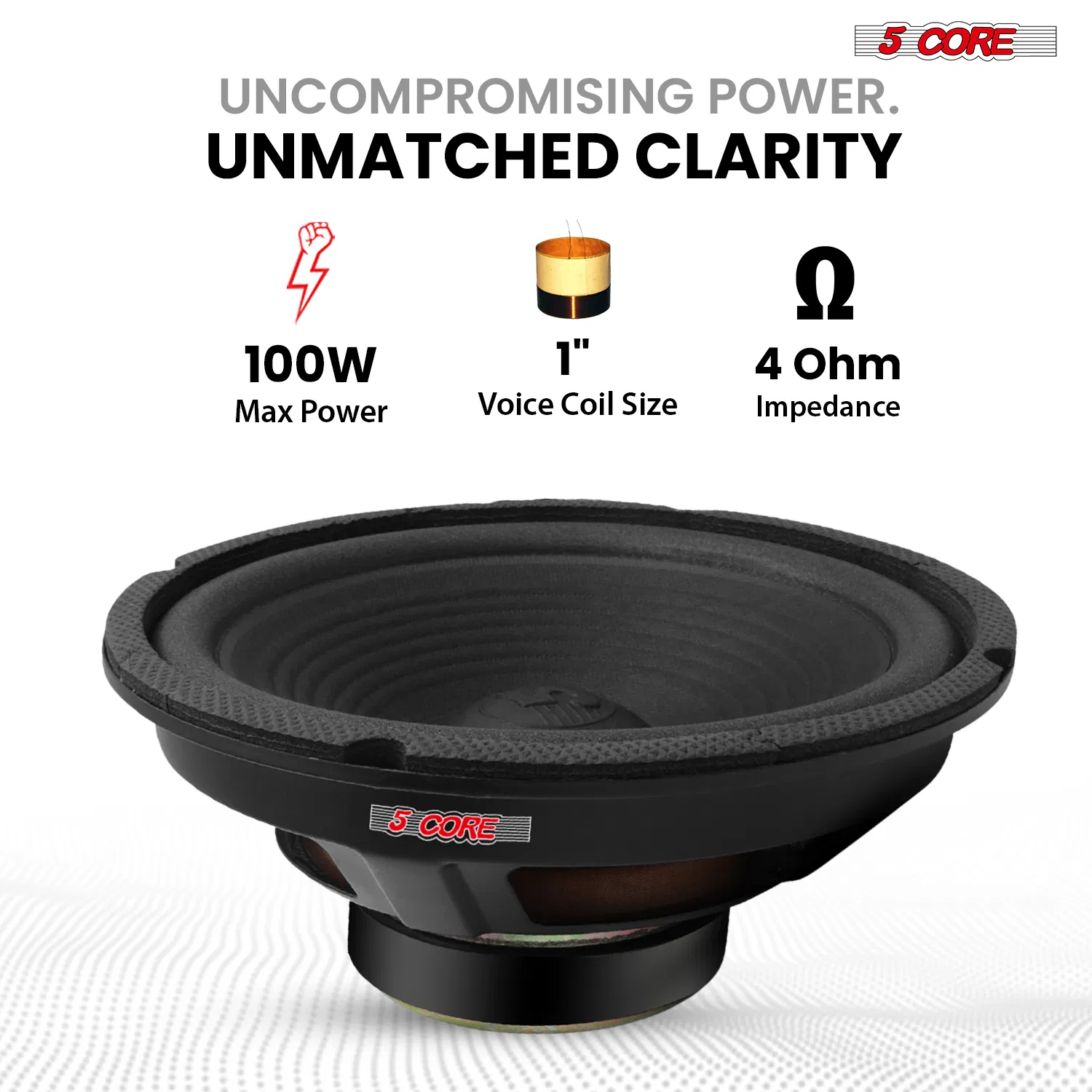 5 Core 8 Inch Car Subwoofer Speaker 4 Ohm Woofer Replacement Driver PAIR photo 7